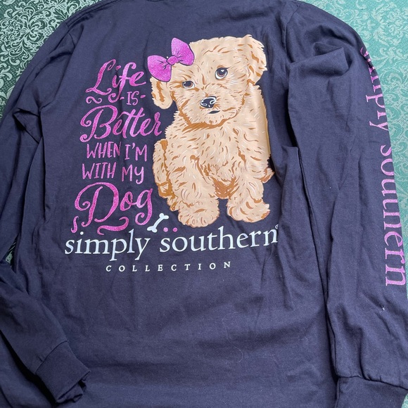 NWT S goldendoodle t shirt top dog simply southern life is better with my dog l - Picture 4 of 6